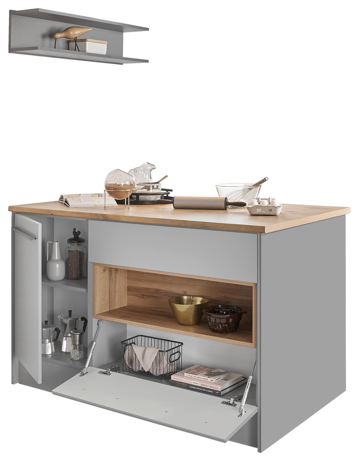 KUCHYNSKÝ OSTROVČEK DENVER - čierna/sivá, Design, kompozitné drevo/plast (145/90/90cm) - MID.YOU