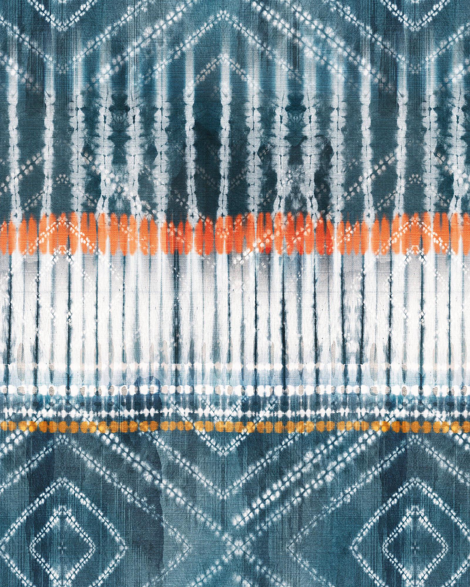 Vliestapete Native - Blau/Weiß, Basics (200/250cm) - Komar