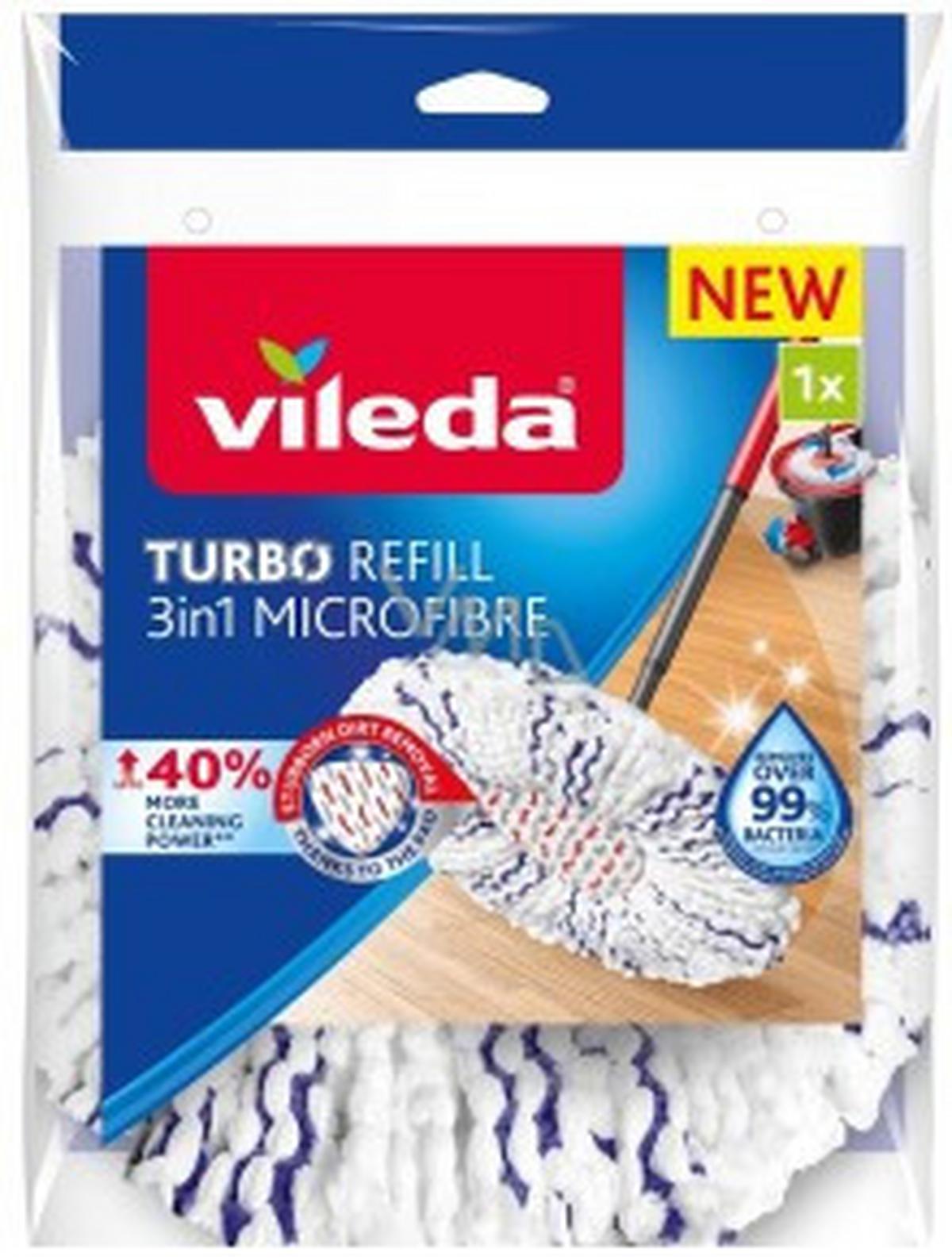 náhradní návlek na mop VILEDA TURBO 3V1 NÁHRADA - bílá, Basics, textil/plast - Vileda