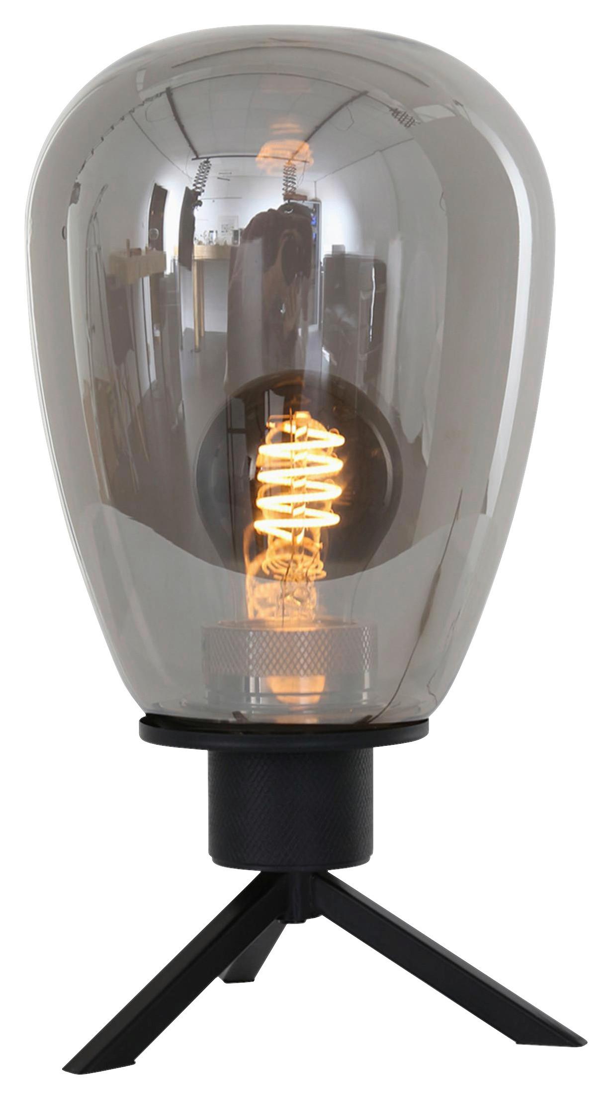 Tischleuchte Reflexion - Schwarz, Trend, Glas/Metall (15/28/15cm)