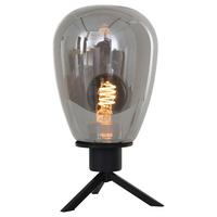 TISCHLEUCHTE REFLEXION - Schwarz, Trend, Glas/Metall (15/28/15cm)
