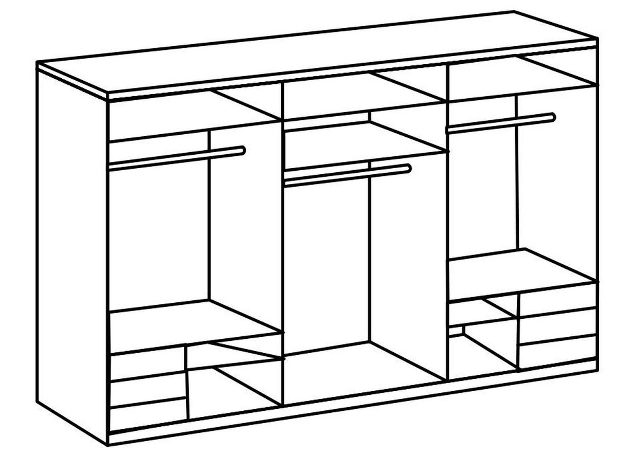 Schwebetürenschrank B: 300 Cm Level 36c Grau/weiß - Weiß/Grau, MODERN, Holzwerkstoff (300/236/65cm) - MID.YOU
