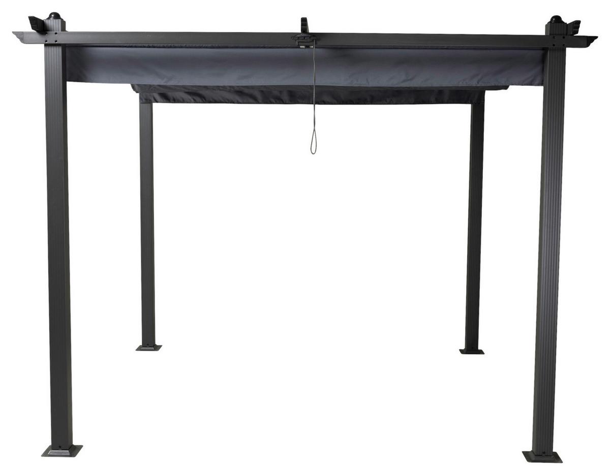 Pavillon Lazio 295x295cm , Gartenpavillon - Dunkelgrau, KONVENTIONELL, Textil/Metall (295/248/295cm) - Gardenson