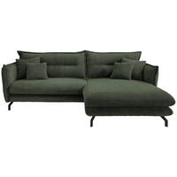 Ecksofa Lava Grün S: 255/180 Cm - Schwarz/Grün, MODERN, Textil (255/180cm) - Livetastic