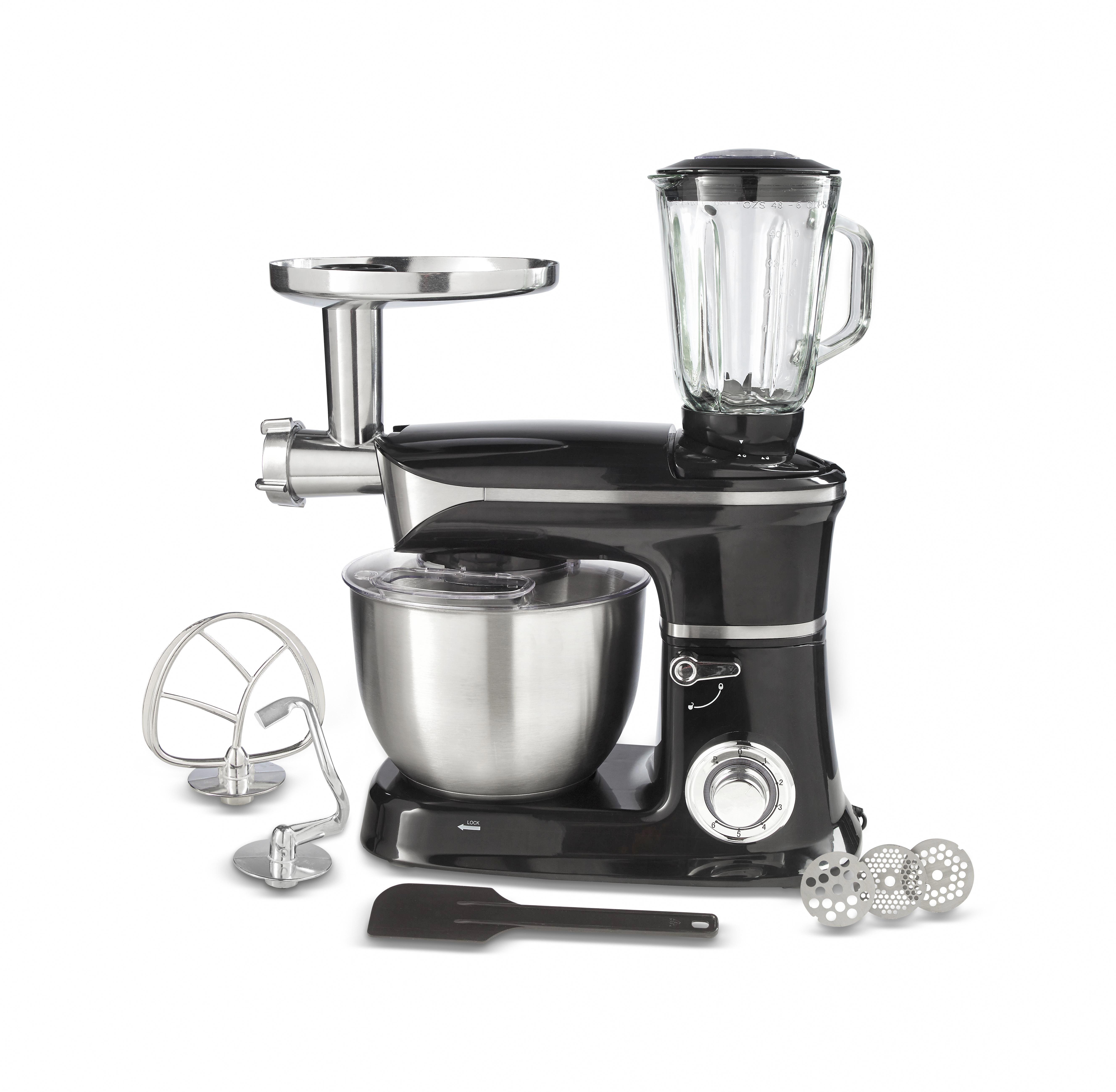 Küchenmaschine Minela - Schwarz, KONVENTIONELL, Kunststoff/Metall - Bono