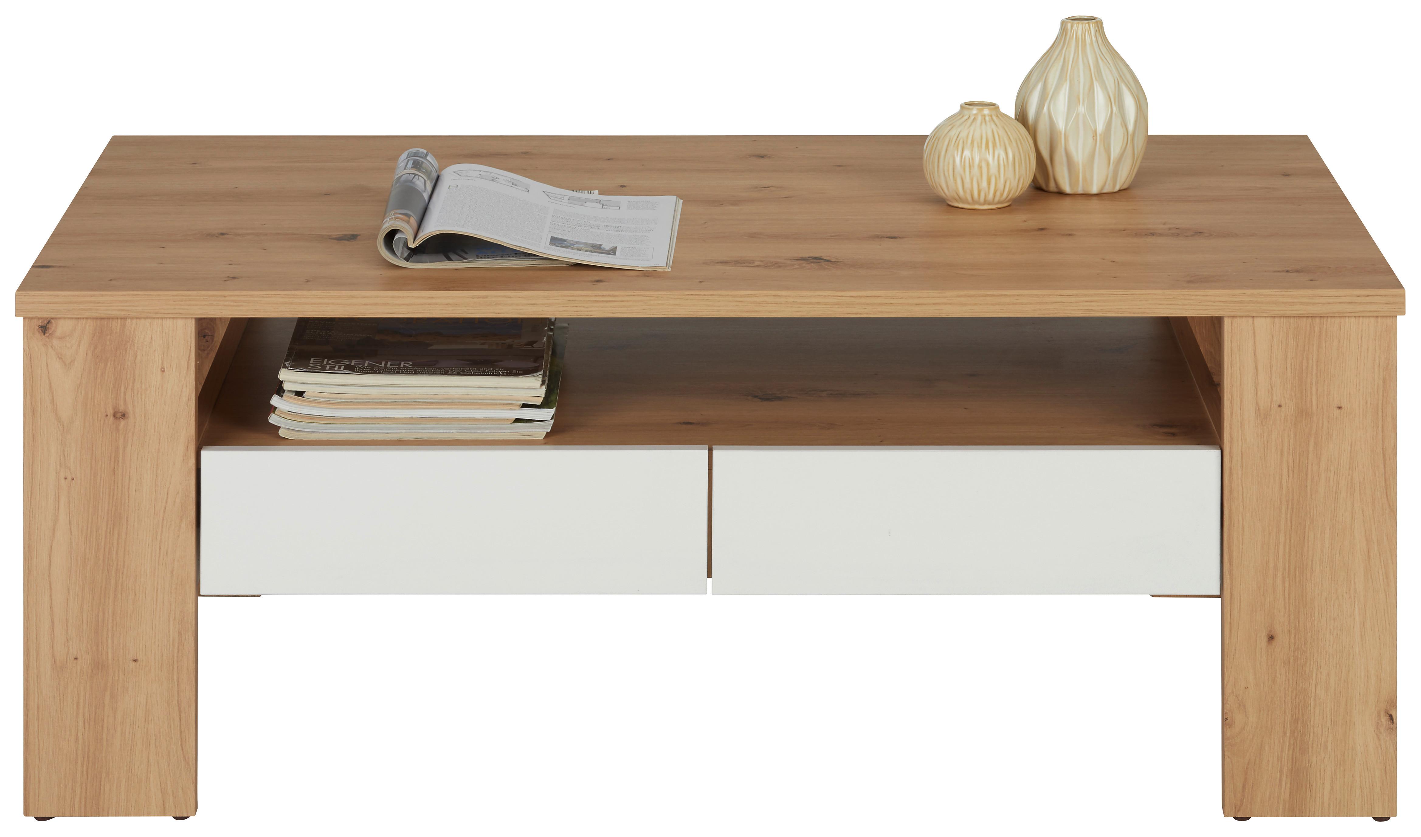 KONFERENČNÍ STOLEK MONOS - bílá/barvy dubu, Konvenční, kompozitní dřevo (110/65/44cm) - Mömax