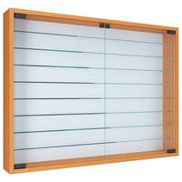 Hängevitrine Mandosa XXL B: 80 cm Buchefarben - Buchefarben, MODERN, Glas/Holzwerkstoff (80/60/10cm) - MID.YOU