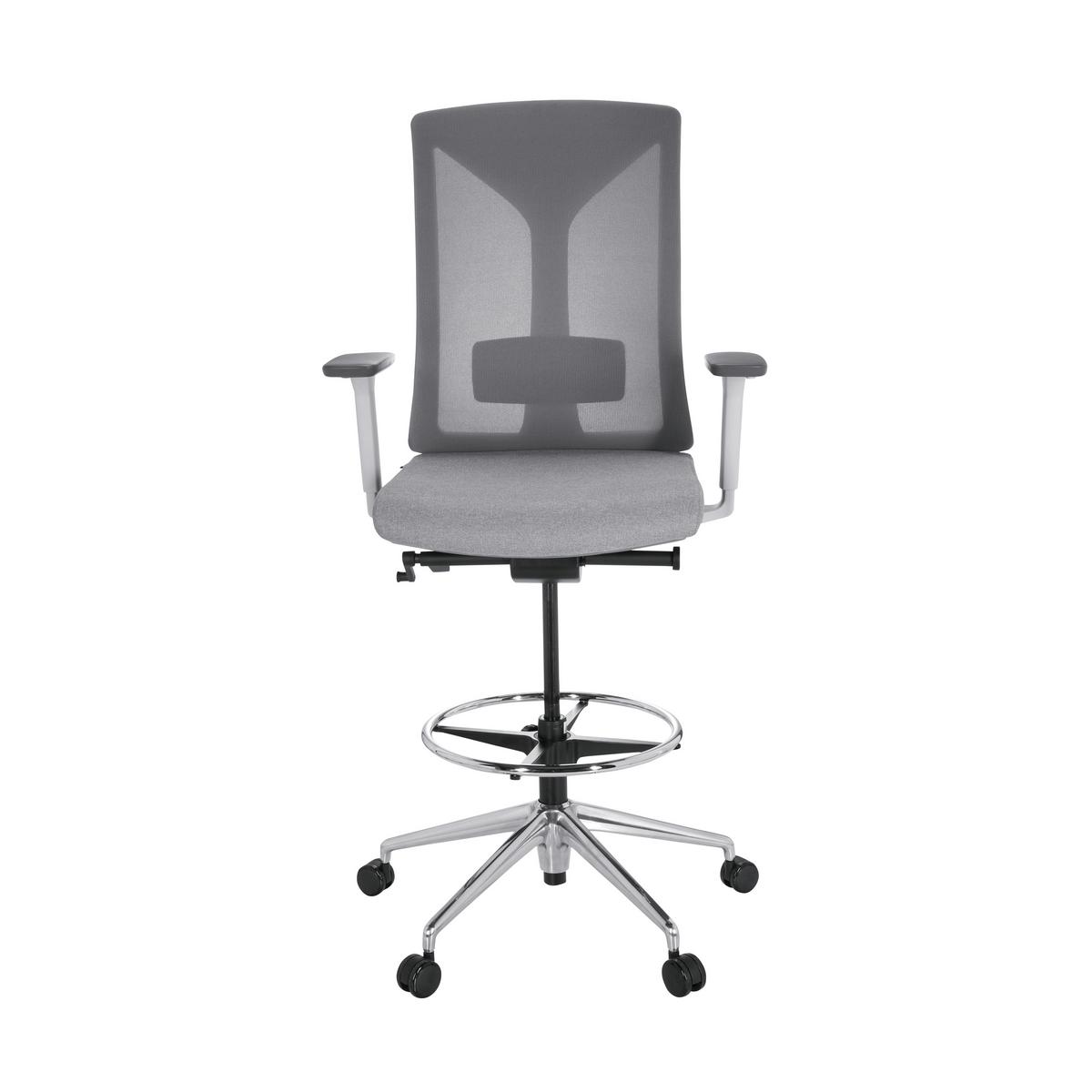 Bürostuhl Halifax Work Grau Bis 150 Kg - Silberfarben/Grau, Basics, Kunststoff/Textil (68/122/60cm) - MID.YOU