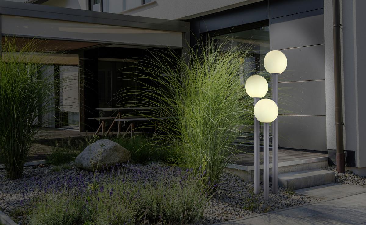 Außenleuchte 31864-3 - Anthrazit/Opal, Basics, Glas/Metall (45/160cm) - Globo