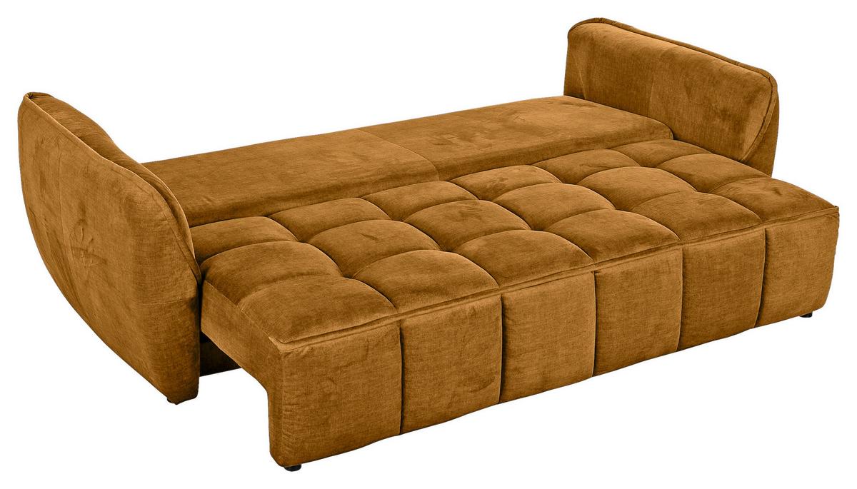 Schlafsofa Meyford - Senfgelb/Schwarz, KONVENTIONELL, Textil (250/70/118cm) - MID.YOU