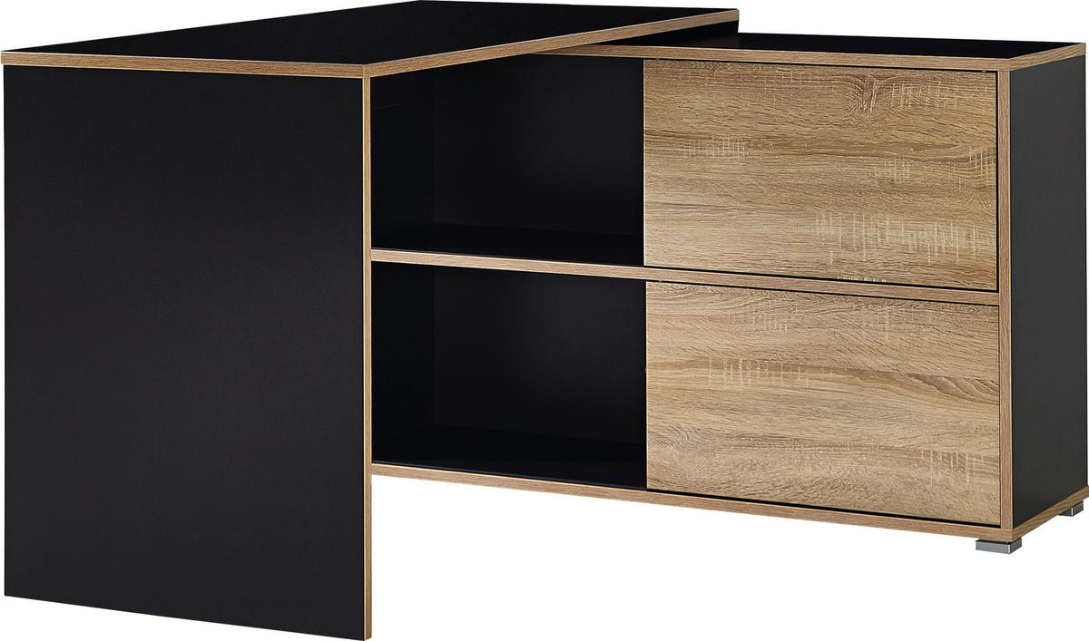 Eckschreibtisch mit Stauraum B 120 H 76 cm Slide, Anthrazit - Anthrazit/Sonoma Eiche, Design, Holzwerkstoff (120/120/76cm) - Germania