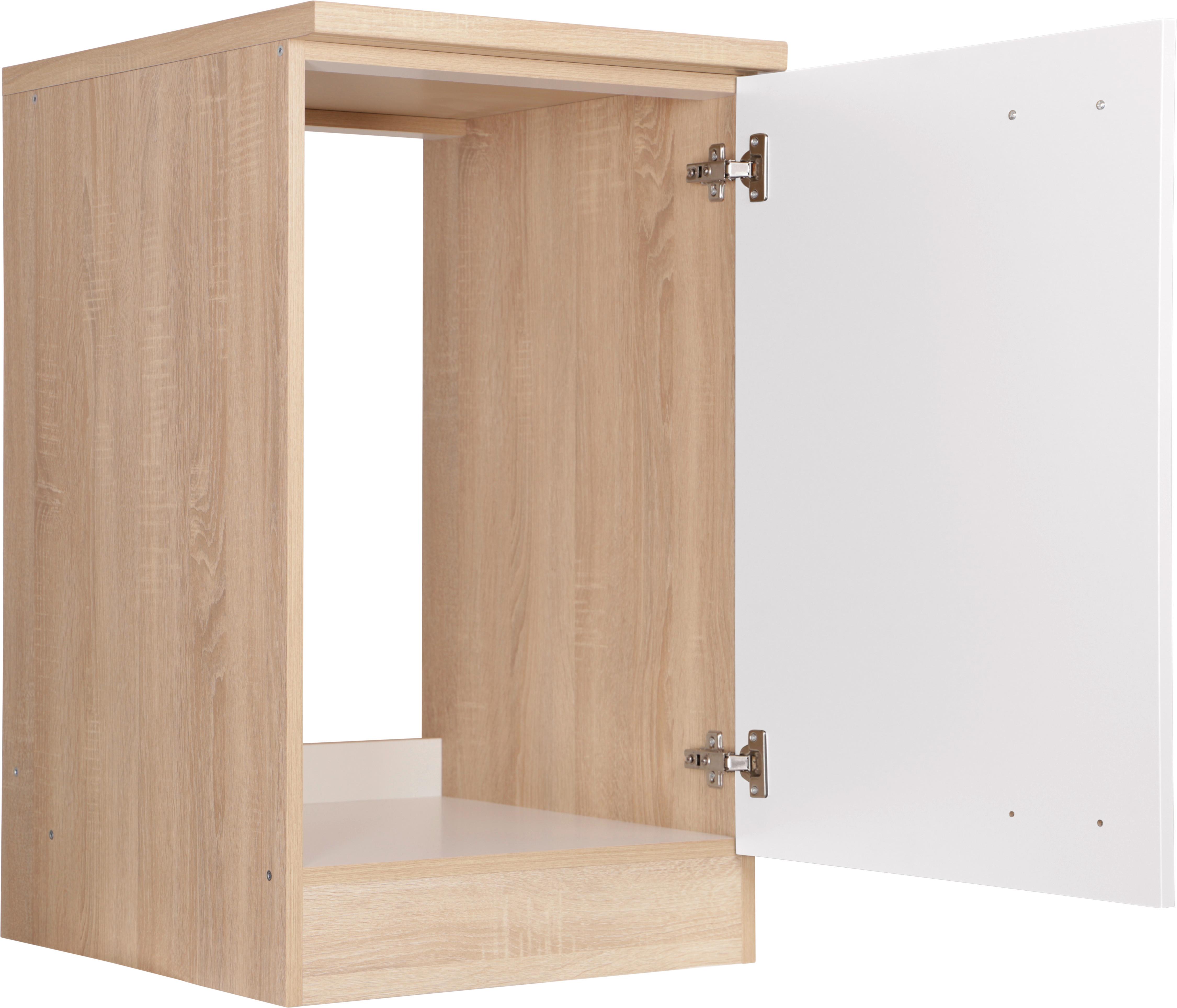 Spülenunterschrank Merle Weiß, Eiche Dekor B:50cm - Eichefarben/Weiß, Basics, Holzwerkstoff (50/84,8/60cm) - Respekta