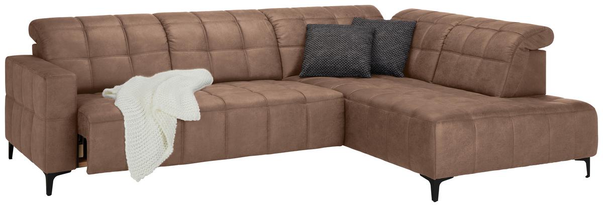 Rohová sedačka PANAMA, pravá, terracotta - černá/terracotta, Konvenční, kov/textil (304/216cm) - Premium Living
