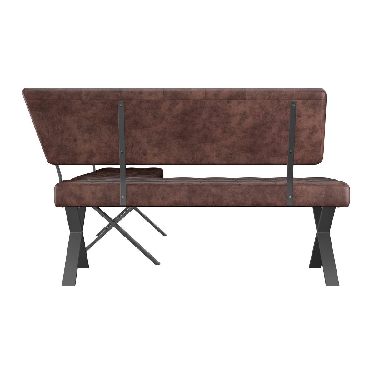 Sarokpad Donna Re - barna/antracit, Modern, textil/fém (150/200cm)