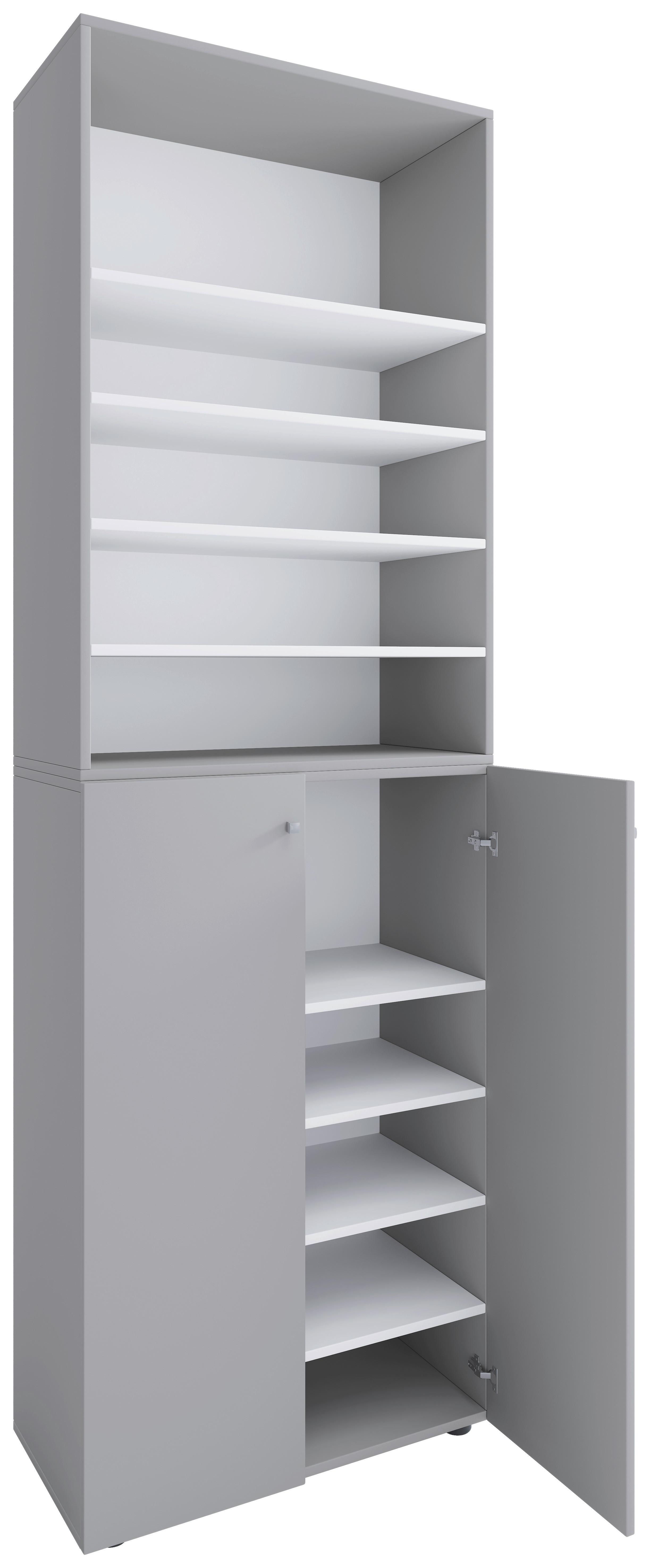 SCHUHSCHRANK Lona Grau B: 70 cm - Schwarz/Grau, Design, Holzwerkstoff (70/220/40cm) - MID.YOU