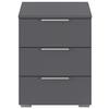 Nachtkästchen Mars 3l Grau B: 52 cm - Alufarben/Grau, Basics, Holzwerkstoff (40/52/40cm)