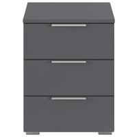 Nachtkästchen Mars 3l Grau B: 52 cm - Alufarben/Grau, Basics, Holzwerkstoff (40/52/40cm)