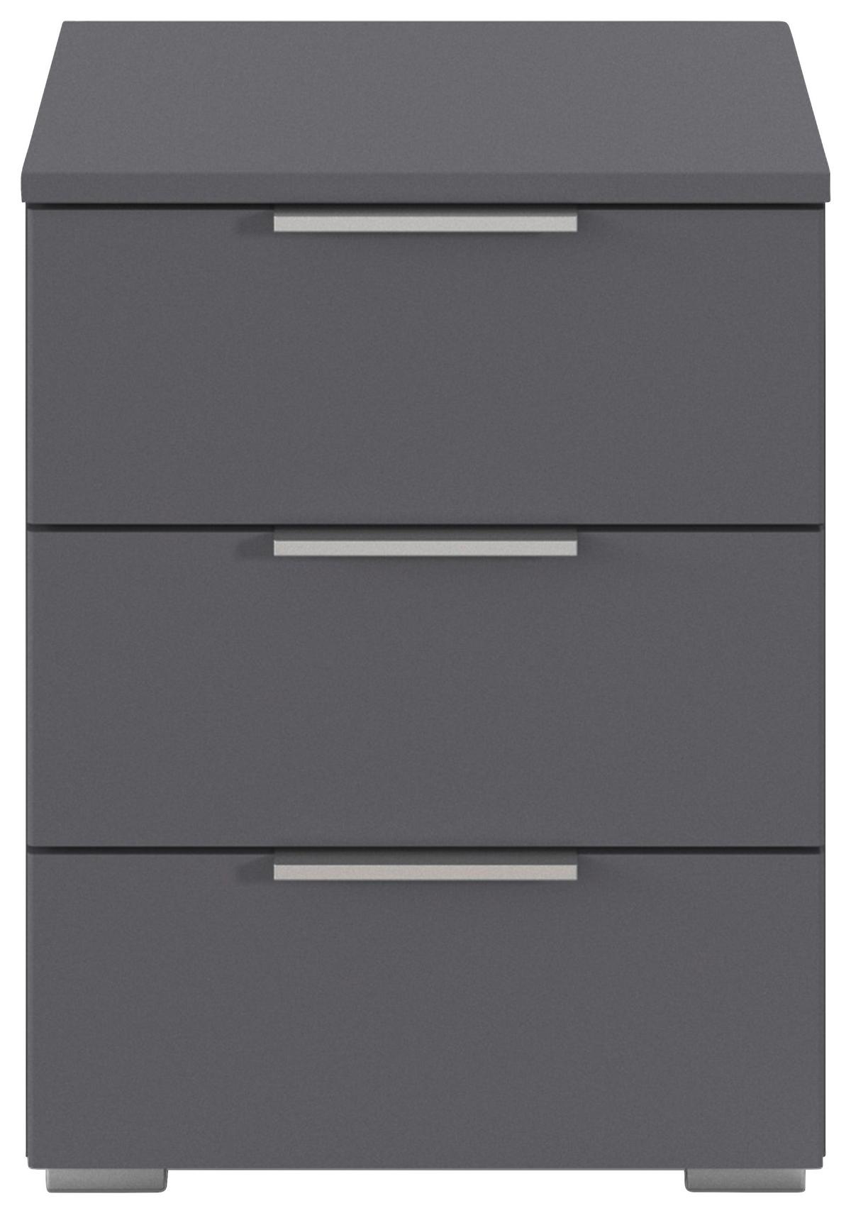 Nachtkästchen Mars 3l Grau B: 52 cm - Alufarben/Grau, Basics, Holzwerkstoff (40/52/40cm)