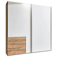 Schwebetürenschrank mit Laden 250cm Level 36a, Weiß/Eiche - Eichefarben/Weiß, MODERN, Holzwerkstoff (250/216/65cm) - MID.YOU