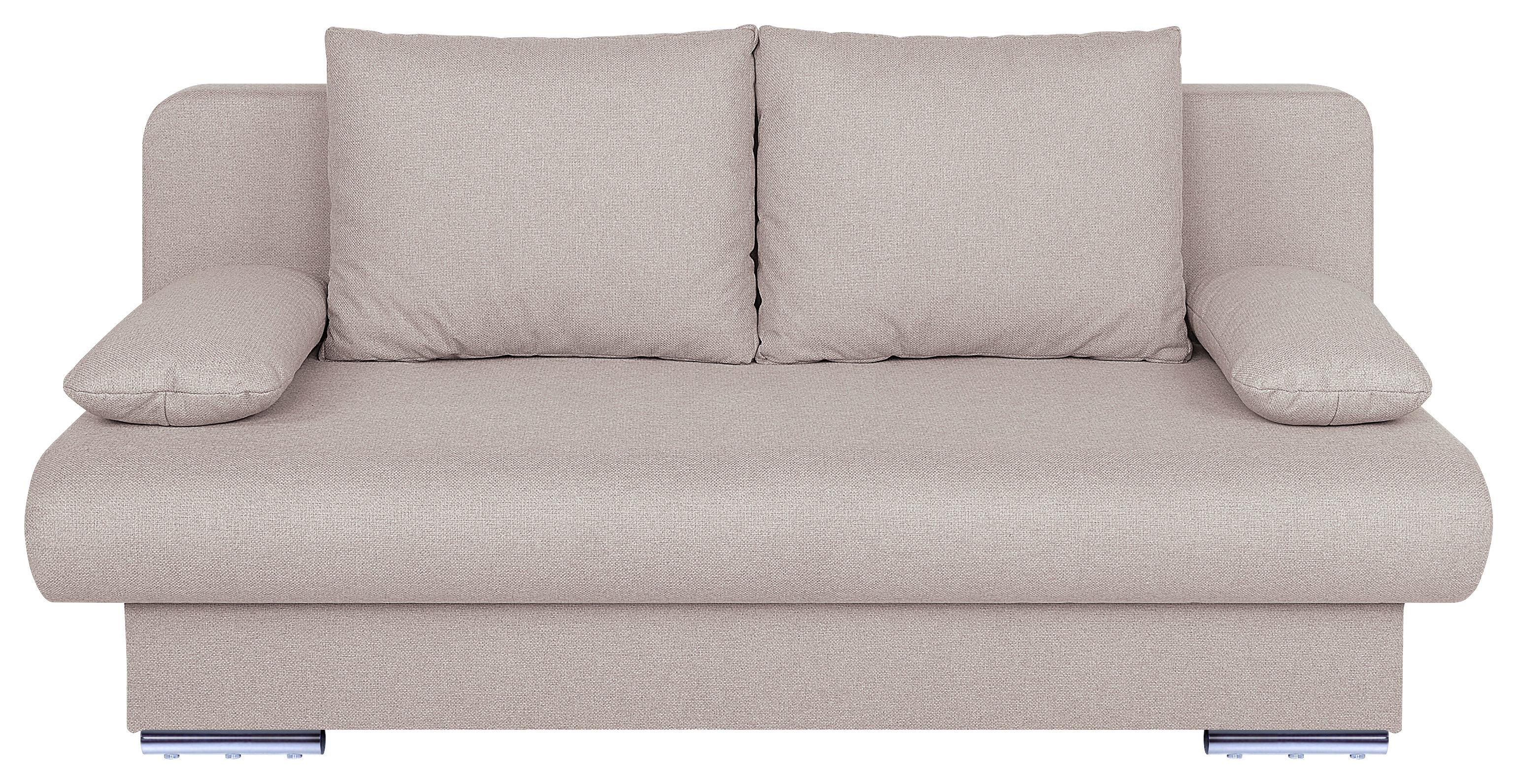 Rozkládací pohovka BORA, béžová tkanina LUMOS - černá/barvy chromu, Design, kompozitní dřevo/textil (193/85/86cm) - P & B