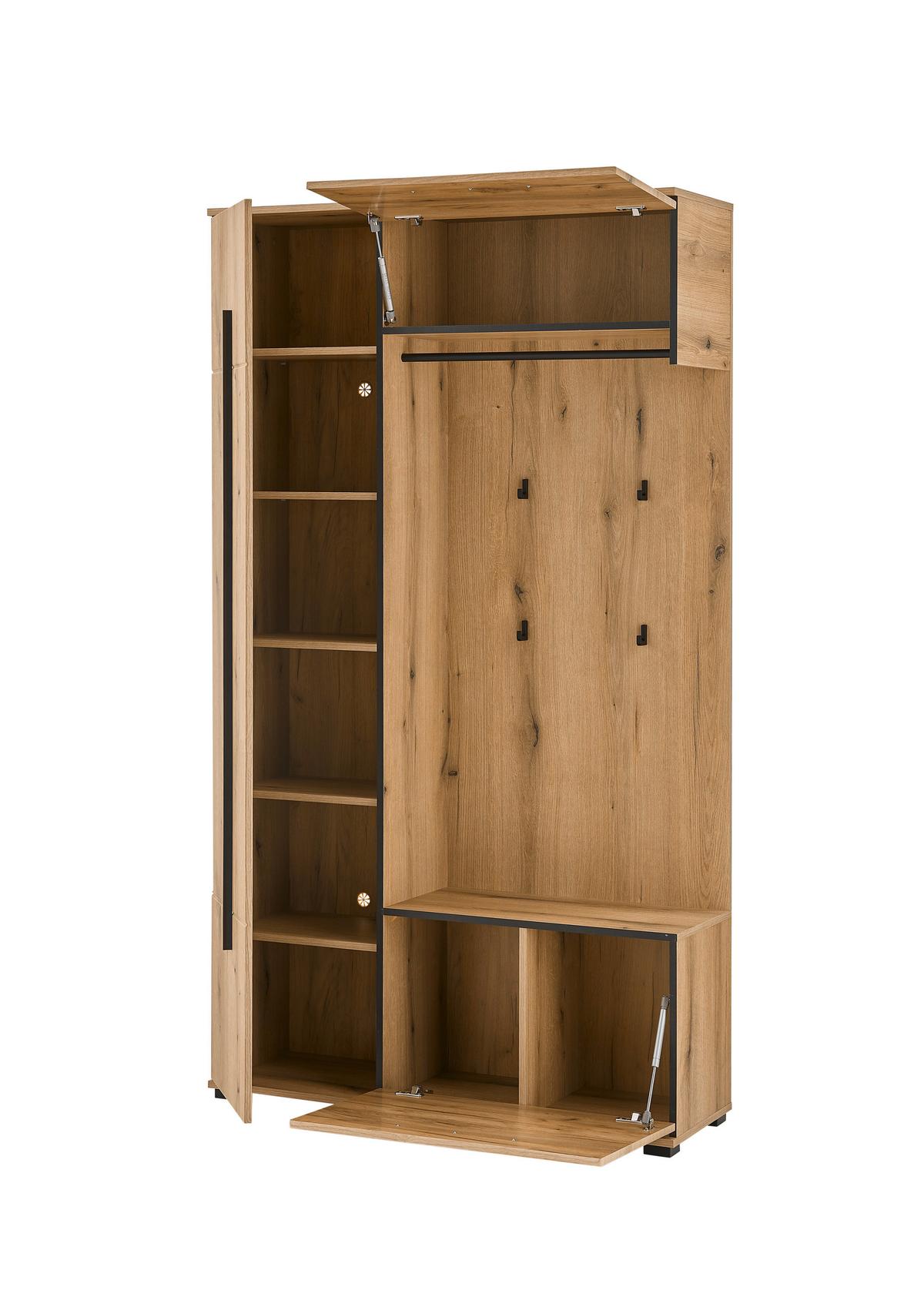 GARDEROBE Cantara Eichefarben B: 111cm - Eichefarben, MODERN, Holzwerkstoff (111/201/39cm) - MID.YOU