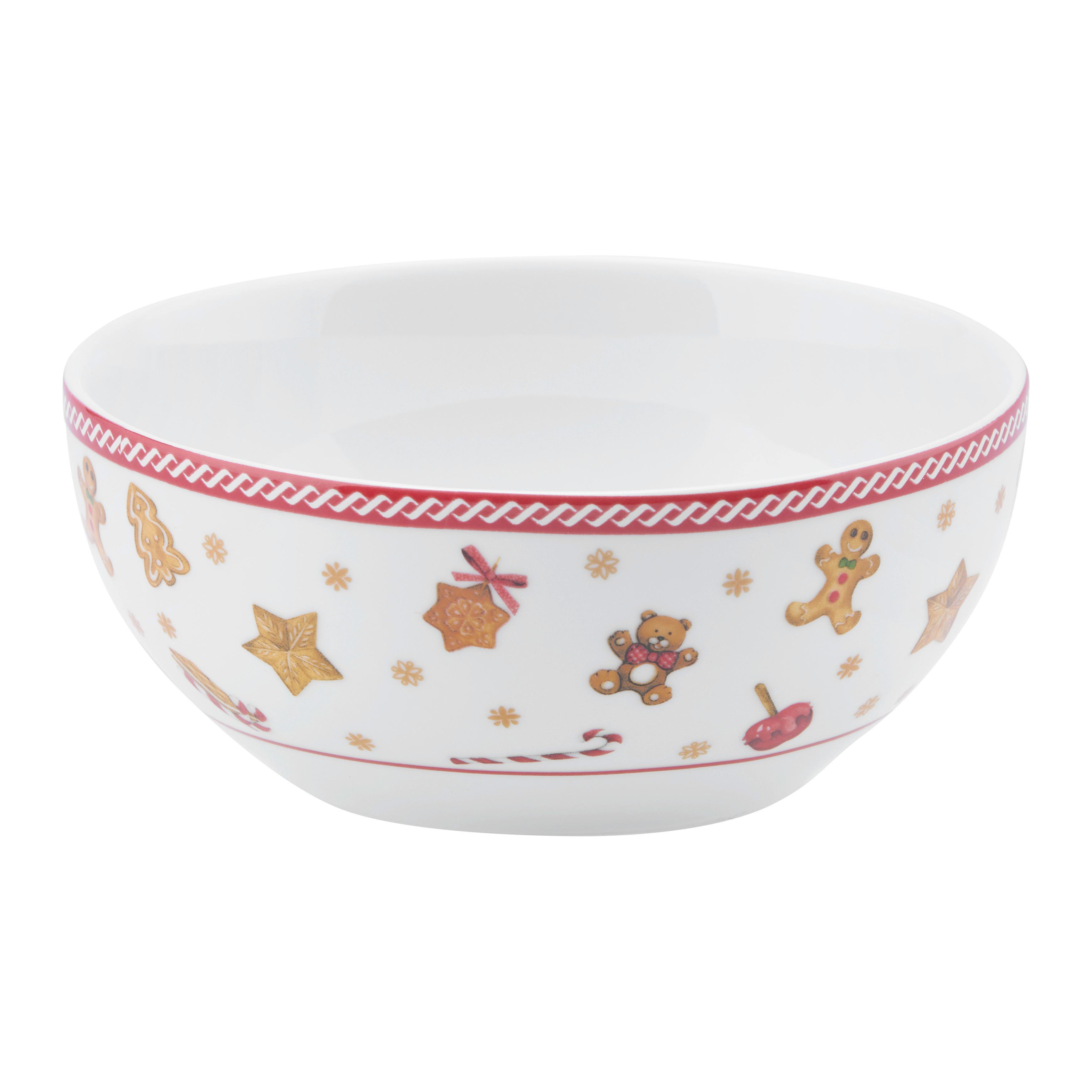 Miska na müsli XMAS - GINGER - bílá/červená, Konvenční, keramika (15/6,6cm) - Mömax