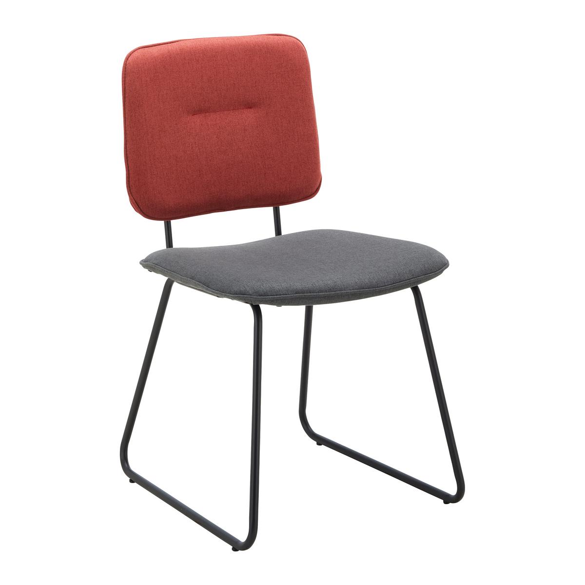 Židle AVA světle šedá, červená - šedá/černá, Moderní, kov/dřevo (49/85/62cm) - Bessagi Home