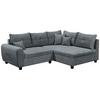 Ecksofa mit Schlaffunktion + Kissen Lea, Polyester-Nylon - Anthrazit/Schwarz, Basics, Holzwerkstoff/Textil (248/176cm) - MID.YOU