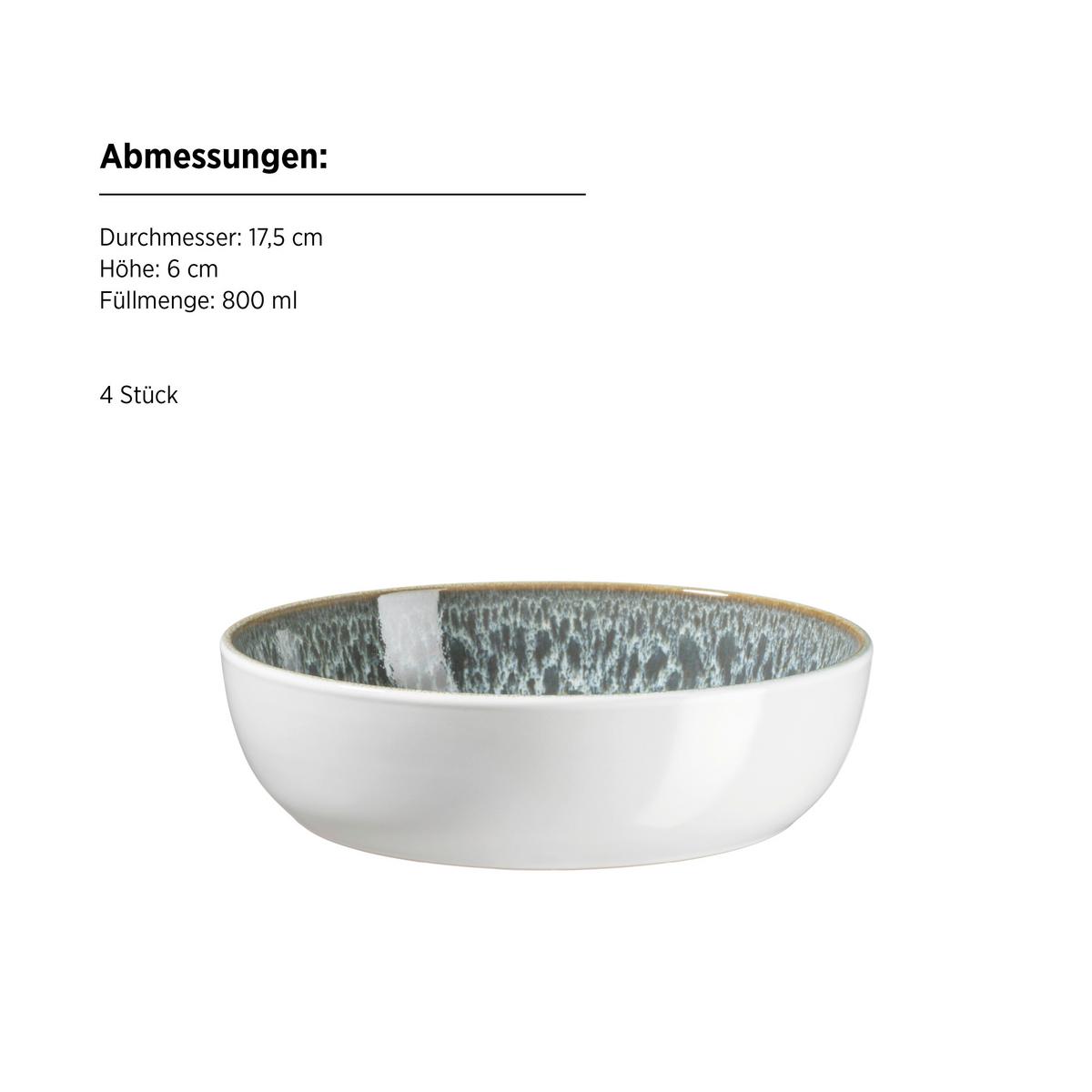 Kombiservice Malea 16-Teilig Steinzeug, Grün, 4 Personen - Grün, Basics, Keramik - Mäser