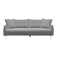 Veľká pohovka KISS -TOP- - svetlosivá/chrómová, Modern, kov/drevo (241/90/117cm) - Mömax