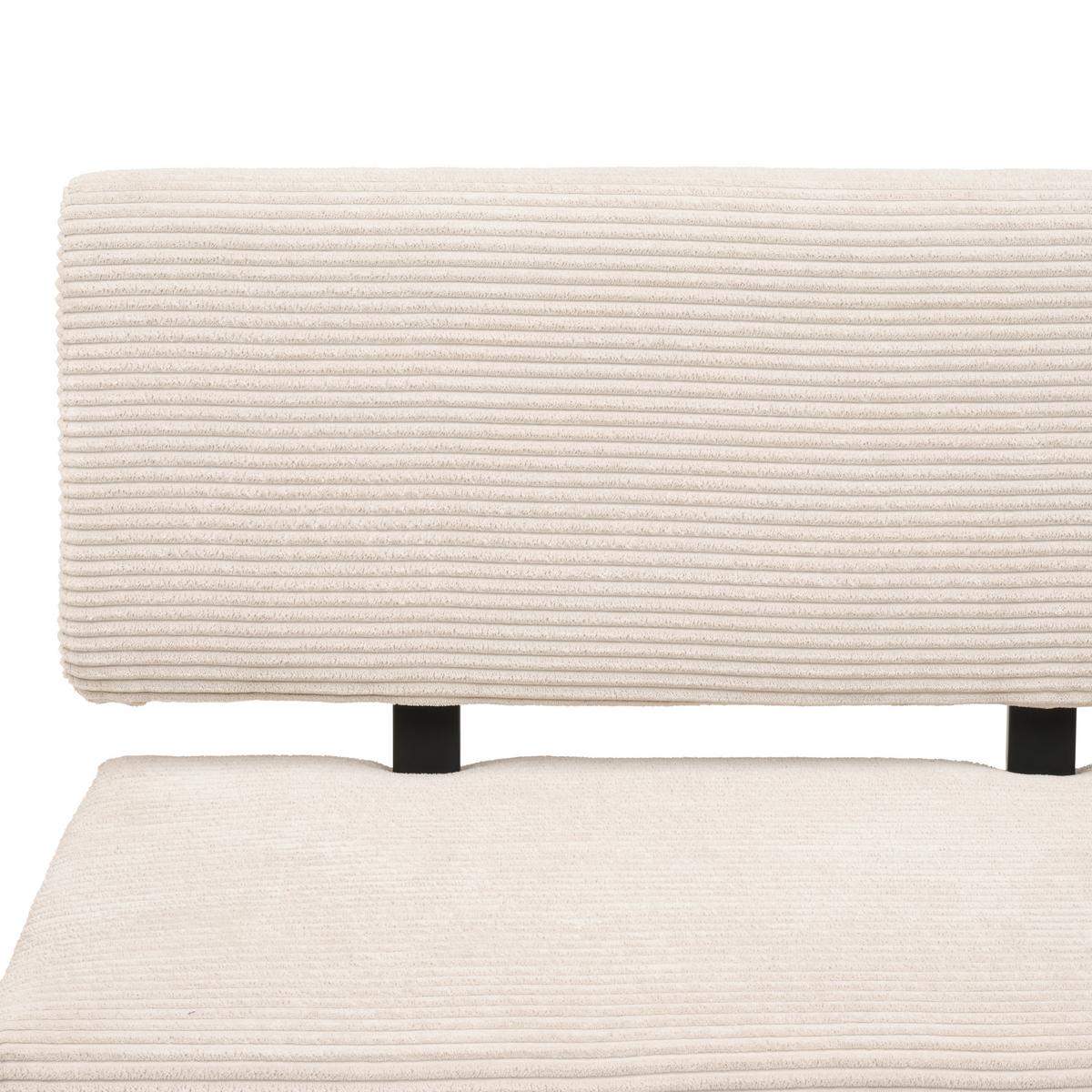 Eckbank Chios Cord Beige, S: 190x150 Cm - Beige/Schwarz, KONVENTIONELL, Textil/Metall (190/150cm) - MID.YOU