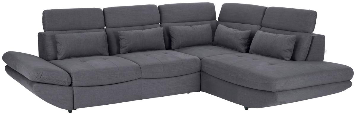 Wohnlandschaft Park - Schwarz/Dunkelblau, MODERN, Textil (311/233cm) - Luca Bessoni