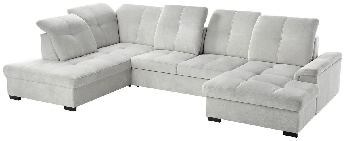 Sarokkanapé Prada - ezüst/szürkésbarna, Modern, textil (230/358/176cm)