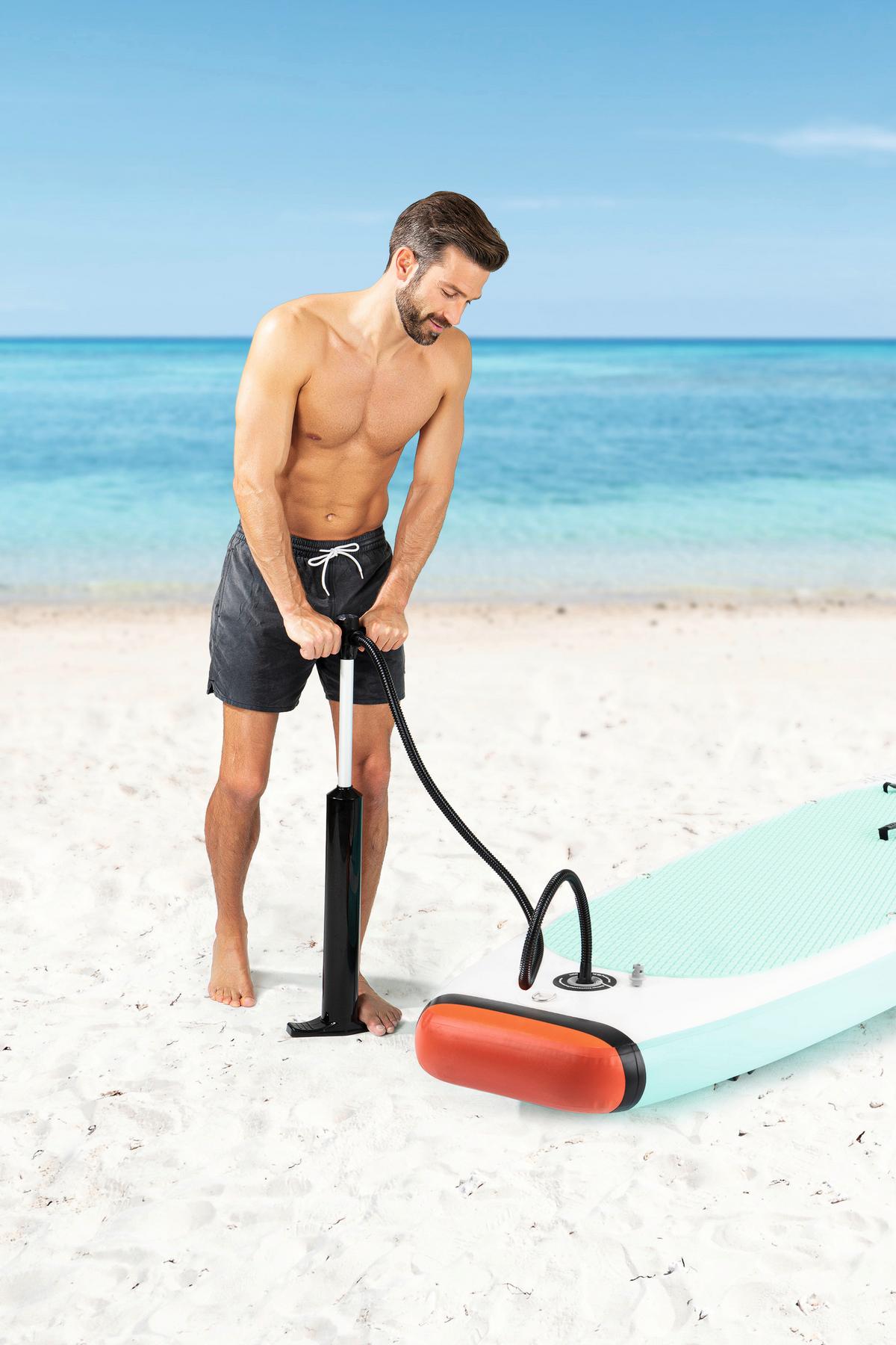 Stand-Up Paddle Aufblasbar Orange/Türkis/Weiß - Türkis/Orange, Basics, Kunststoff (385/81/15cm)