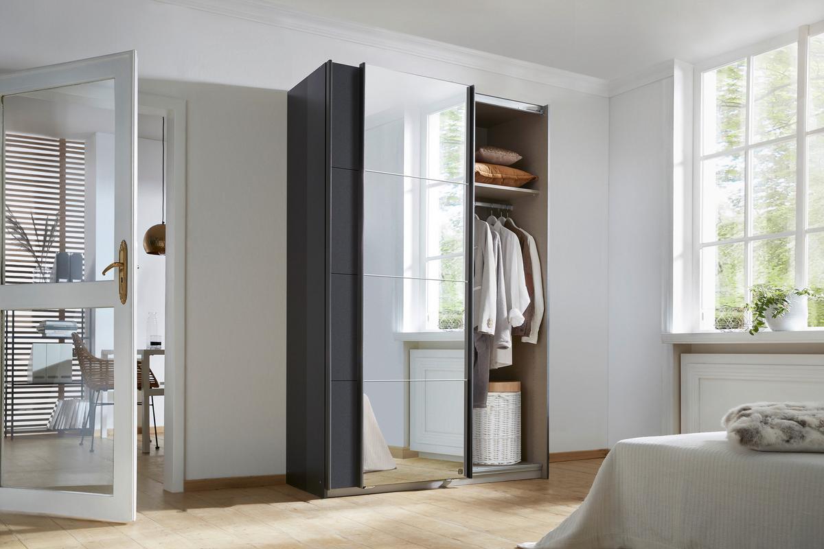 Schwebetürenschrank Subito - Silberfarben/Graphitfarben, MODERN, Holzwerkstoff (136/197/61cm) - Rauch Möbel