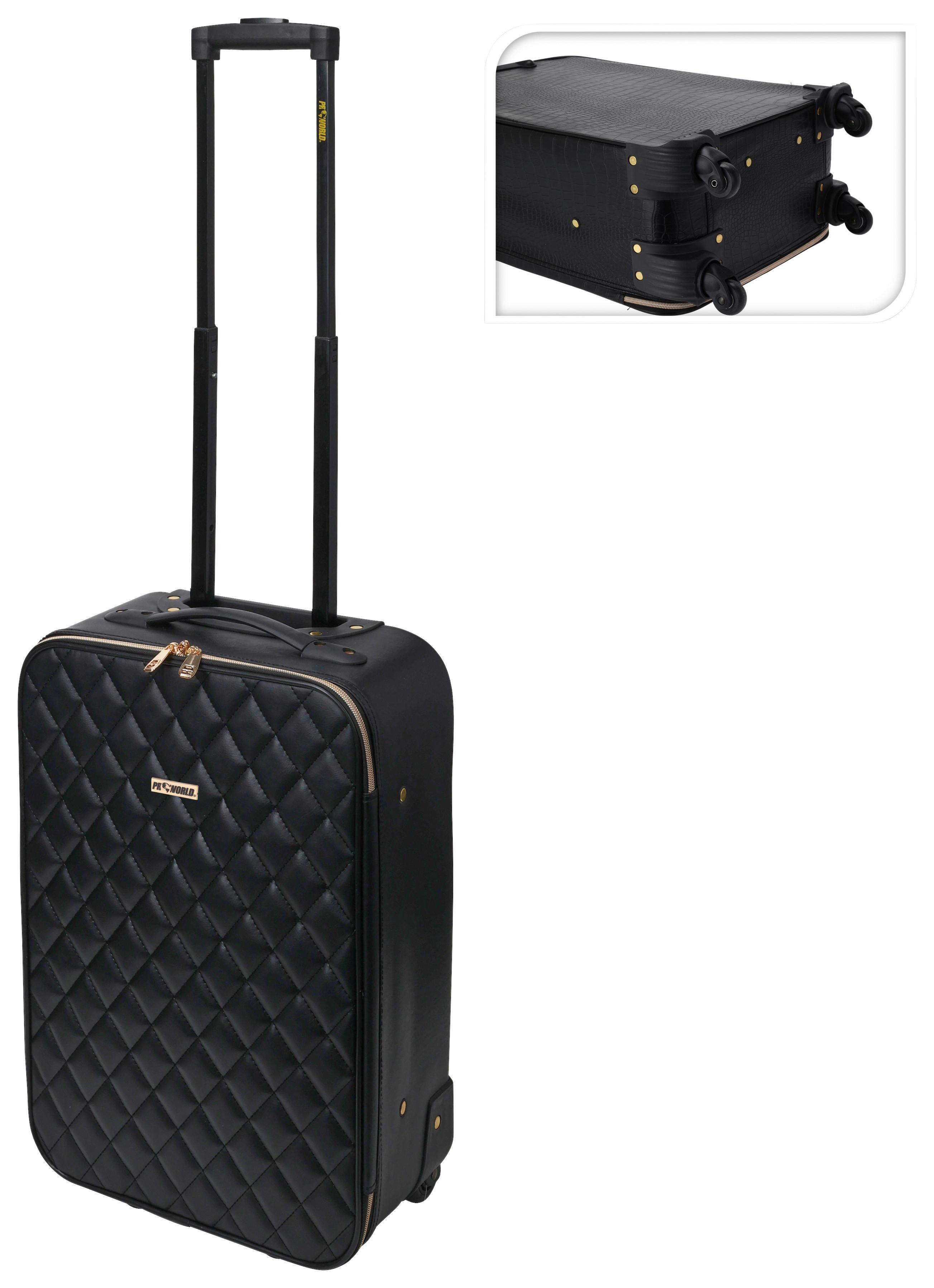 Reisekoffer 4 Rollen Kunststoff - Goldfarben/Schwarz, Basics, Kunststoff (34,5/19,5/52cm)