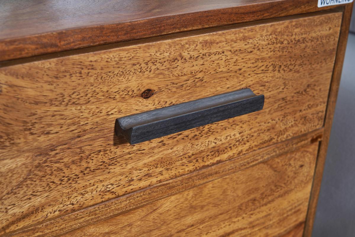 Nachttisch Sheeshamfarben B: 45 cm - Sheeshamfarben/Schwarz, Design, Holz/Metall (45/65/35cm) - MID.YOU