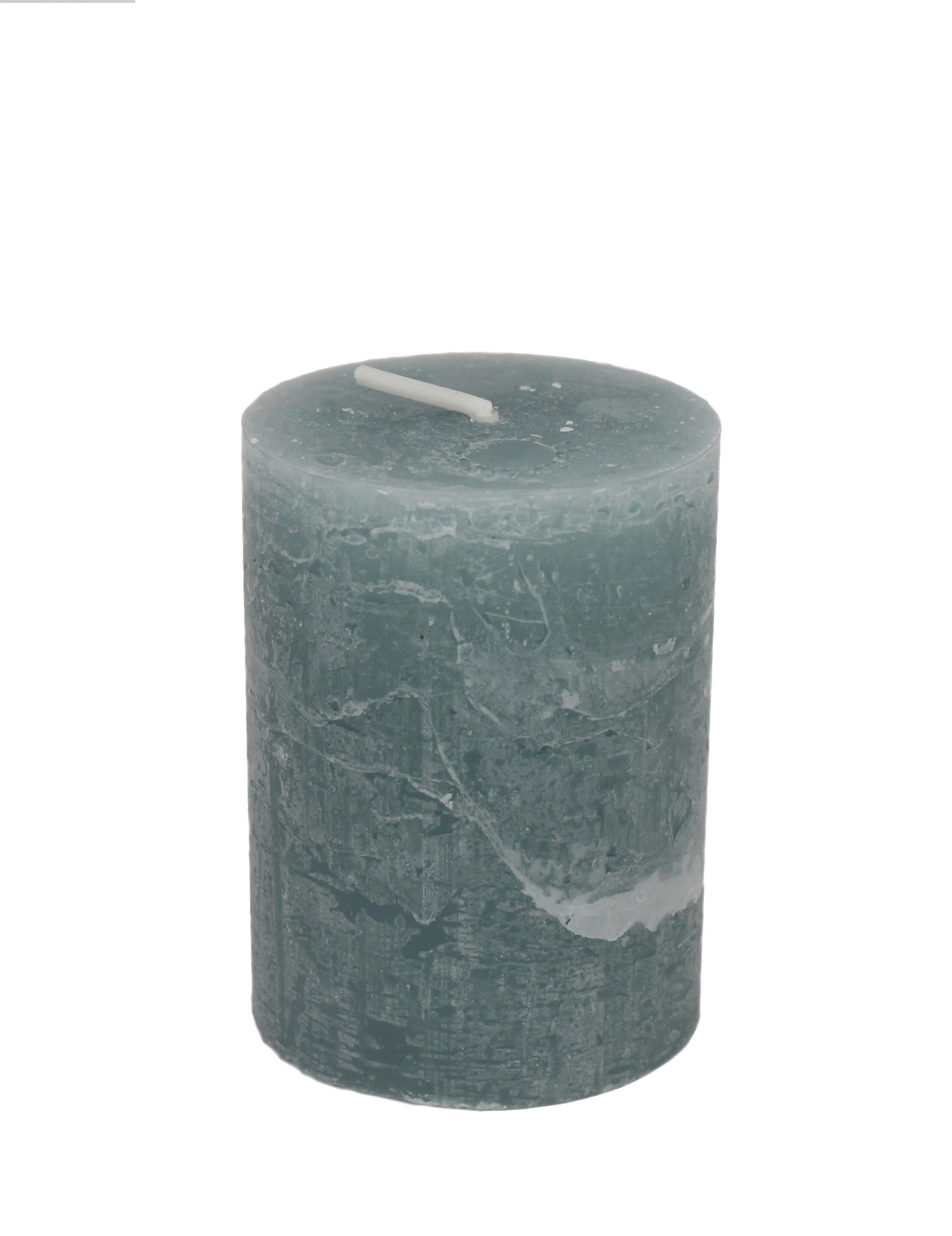 Válcová svíčka LIA - pastelově modrá, Moderní, textil/přírodní materiály (6.8/9cm) - Premium Living