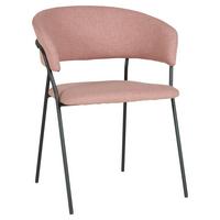 Židle s područkami Alice, růžová - růžová/černá, Moderní, kov/dřevo (53/80/59cm) - Mömax