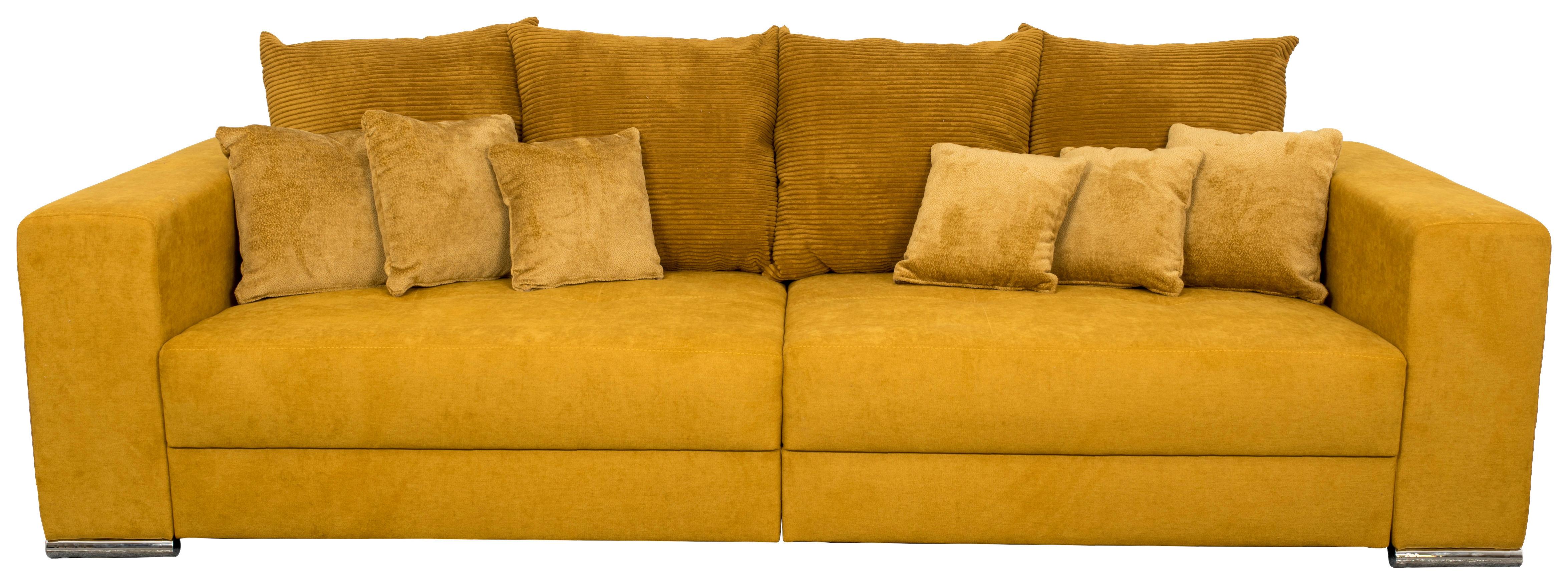 Veľká pohovka ROSE horčicovožltá - horčicovožltá/čierna, Modern, textil/plast (262/85/111cm)