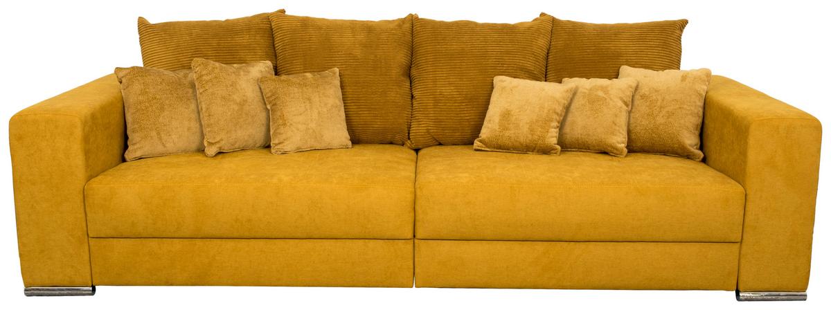 Veľká pohovka ROSE horčicovožltá - horčicovožltá/čierna, Modern, textil/plast (262/85/111cm)