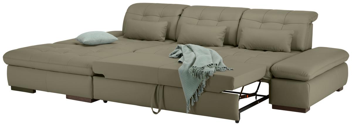 Rohová sedačka SANFINO, ľavá, sivá pravá koža - sivá/chrómová, Konventionell, kov/koža (199/79-96/305cm) - Premium Living