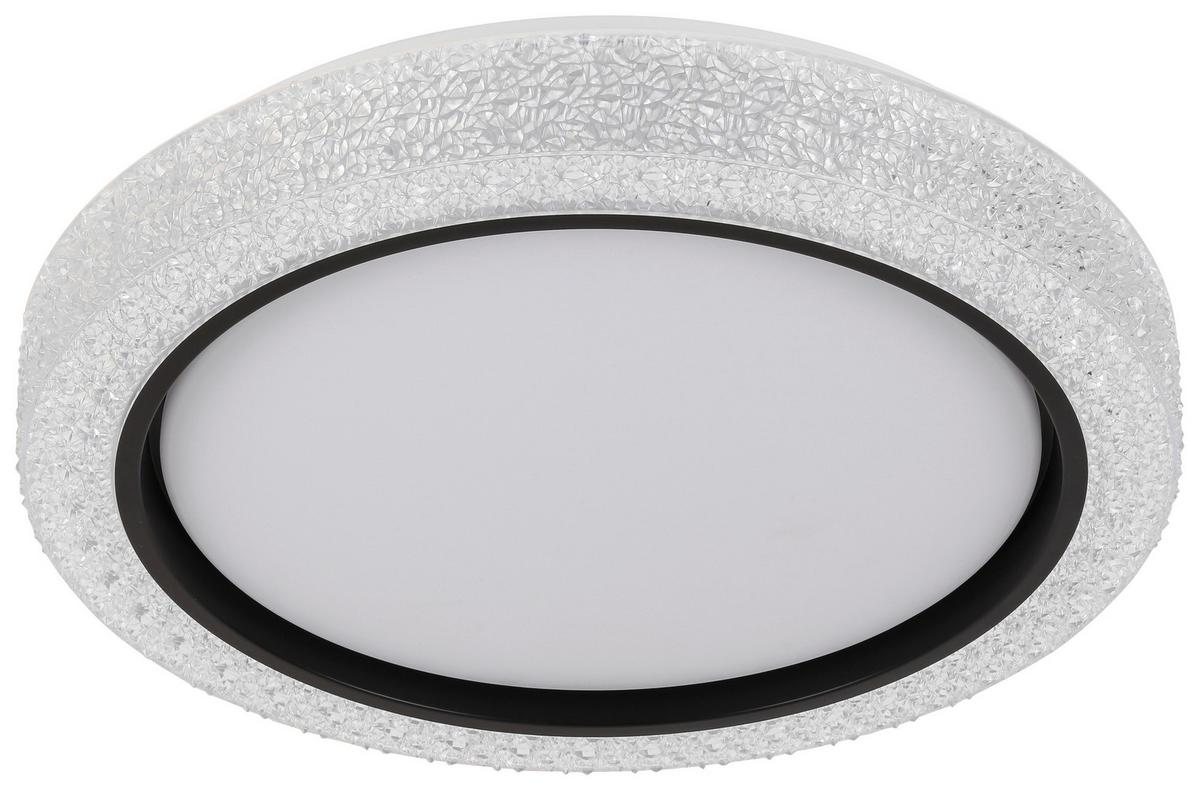 Stropné svietidlo Ozi, P/V: 39/7cm,čierna/biela - priehľadné/čierna, Modern, kov/plast (40/8cm) - Modern Living