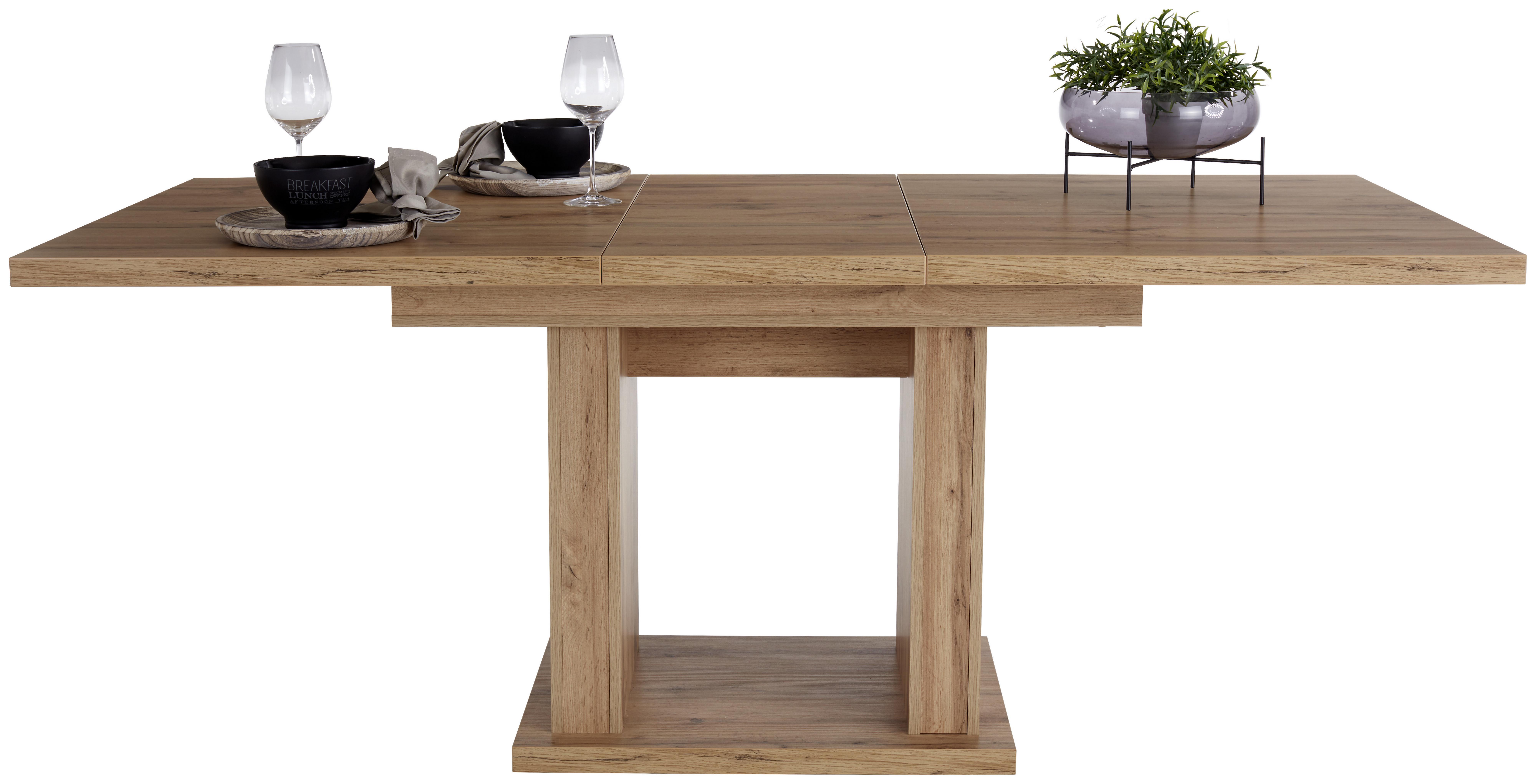 Výsuvný Stôl Patrik 150 Az - farby dubu, Konvenčný, kompozitné drevo (150/76/90cm)