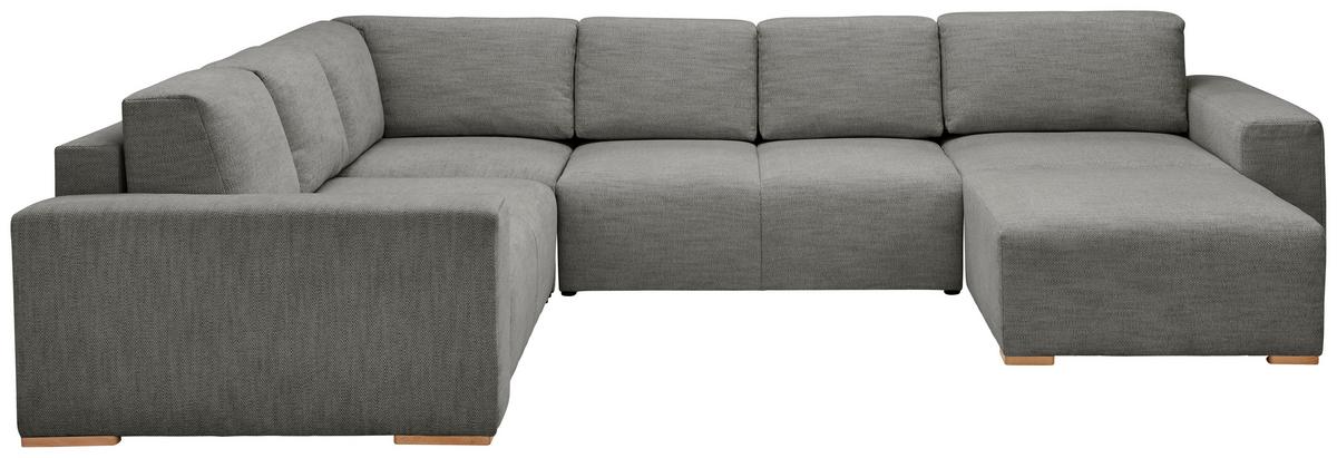 Wohnlandschaft Vouge Grau U: 283x371x208 Cm - Buchefarben/Schwarz, KONVENTIONELL, Textil (283/371/208cm) - Livetastic