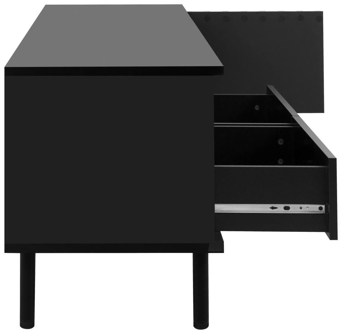 Lowboard Monza 56a - Schwarz/Eiche Artisan, Design, Holzwerkstoff (138/49/40cm) - Livetastic