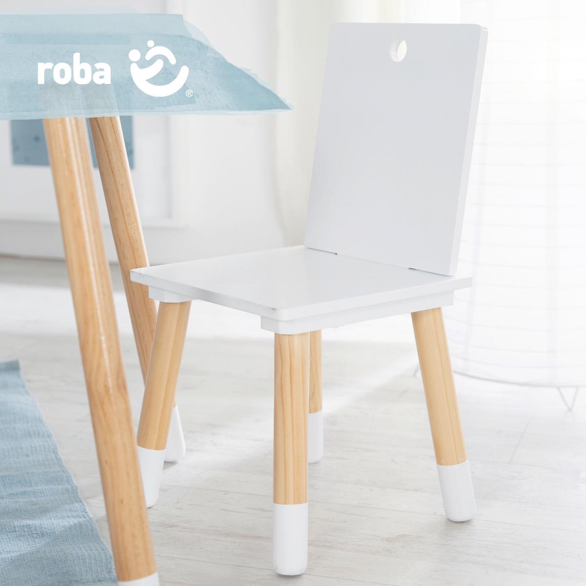 Kindersitzgruppe 450019we - Naturfarben/Weiß, Basics, Holz/Holzwerkstoff - Roba