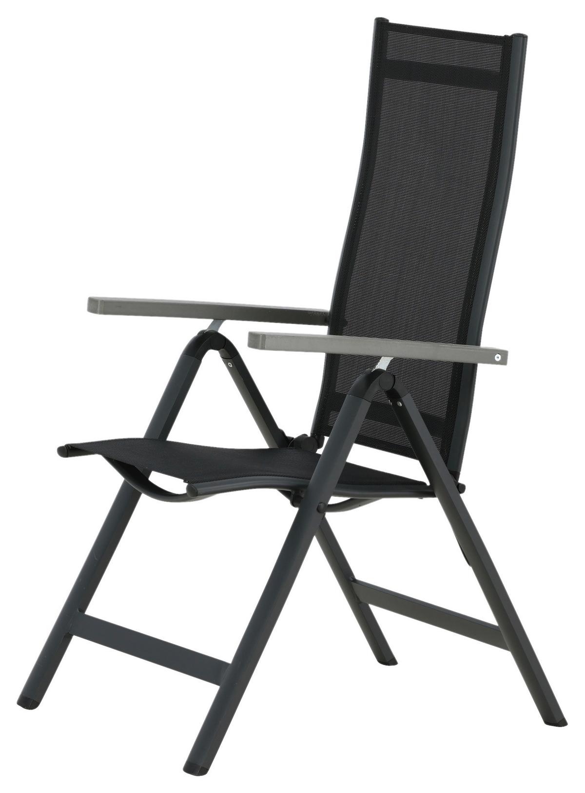 Gartensessel-Set Albany Aluminium - Schwarz, KONVENTIONELL, Metall (59/109,5/67cm) - Gardenson