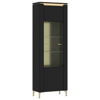 Vitrine Norica Schwarz/Goldfarben B: 65,5 cm - Goldfarben/Schwarz, Trend, Glas/Holzwerkstoff (65,5/201,2/40cm)