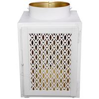 Laterne Leon - Goldfarben/Weiß, KONVENTIONELL, Metall (14/13/20cm) - Luca Bessoni